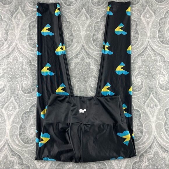 Womens Goldsheep Blue Heart Leggings - Picture 2 of 3